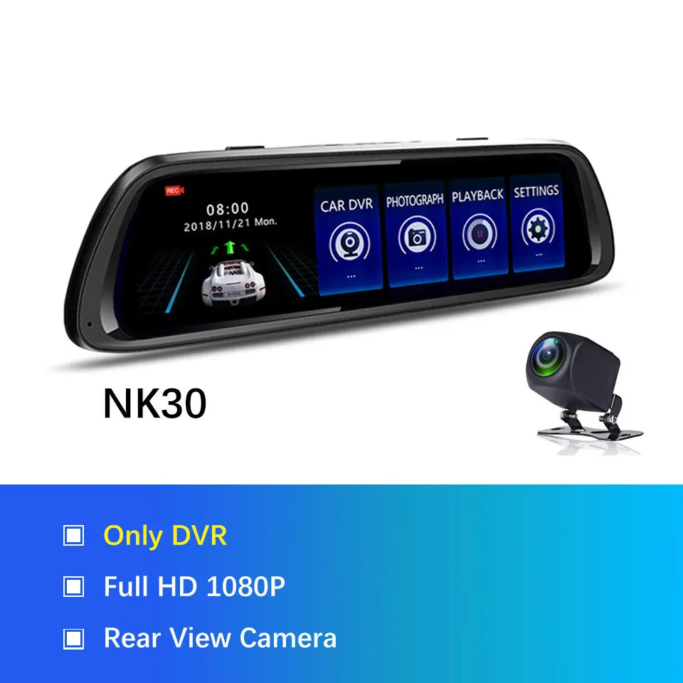 NT30 Olysine 10 ''Android 8,1 4G зеркало заднего вида автомобиля dvr камера gps навигатор ADAS WiFi видеорегистратор HD 1080P поток Медиа Видео рекордер - Название цвета: NT30