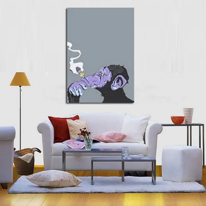 100% ручная роспись гориллы картина маслом на холсте с рамкой работа Абстрактная