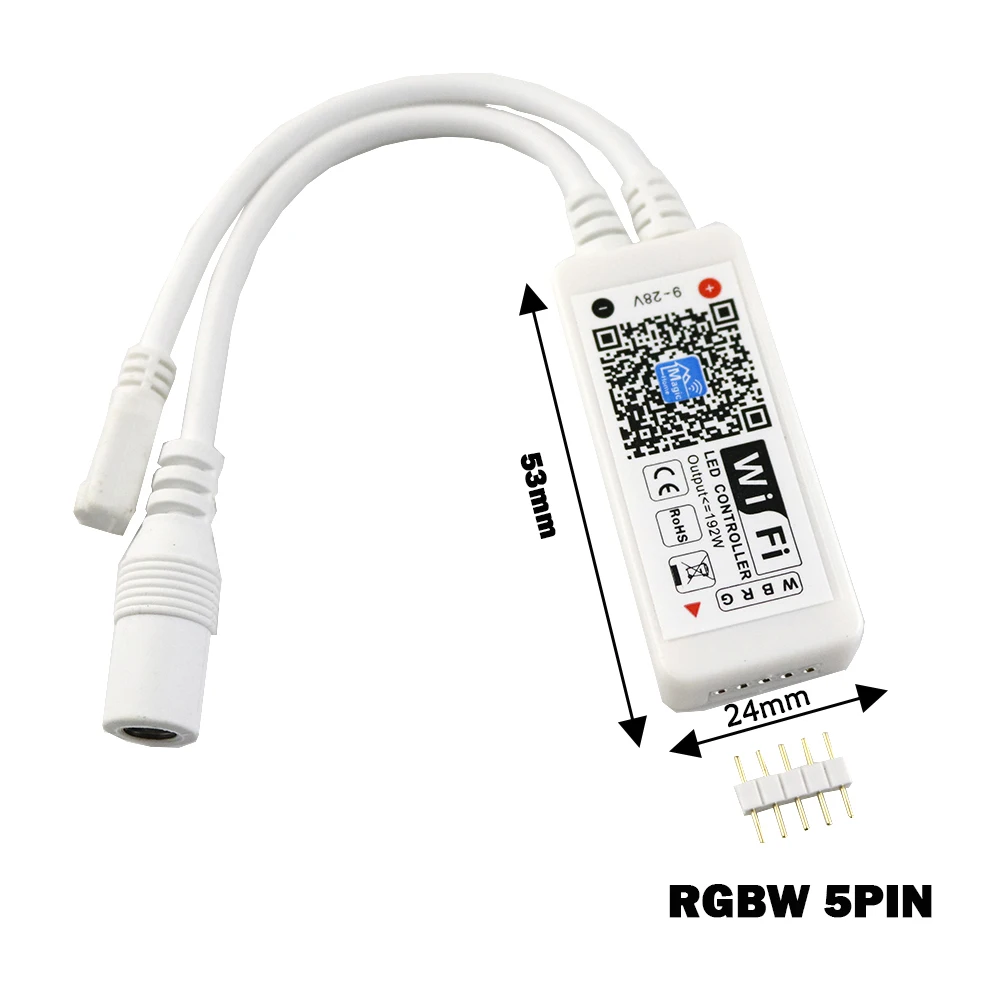 Мини WiFi LED RGBW контроллер DC9-28V iOS Android приложение 21 ключ RF беспроводной пульт