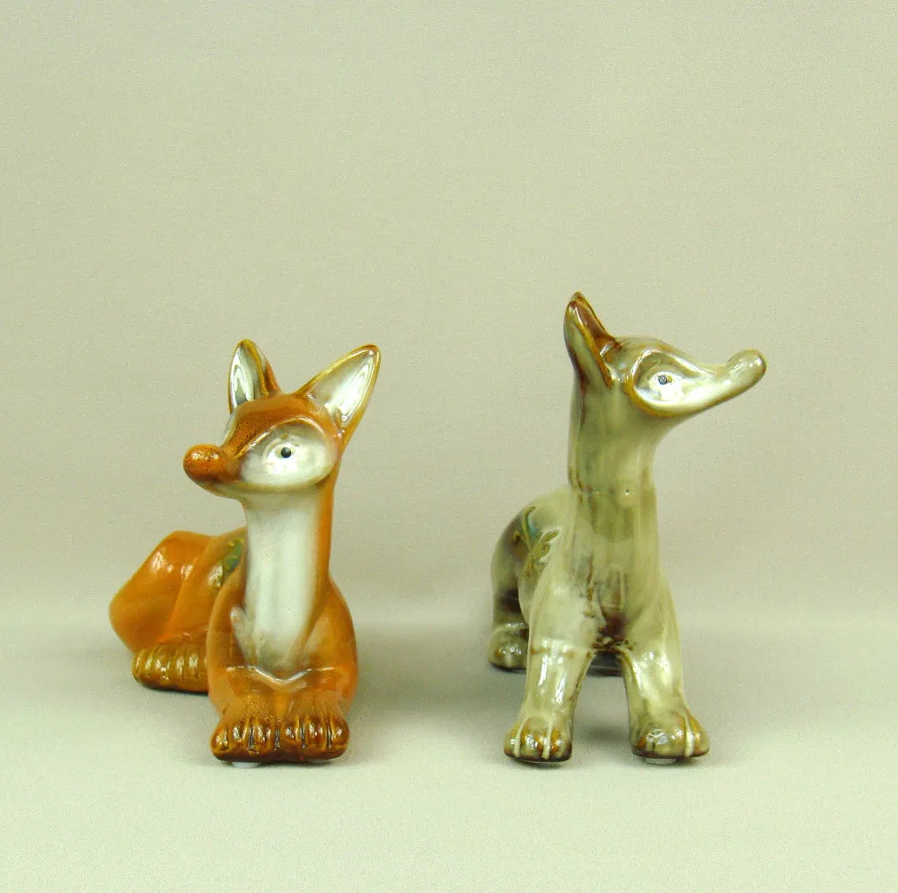 Художественная фарфоровая статуэтка для декора влюбленных лисиц керамика его и