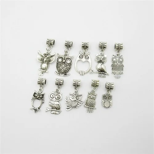 Микс ключ Шарм 20 шт./лот винтажная серебряная подвеска в форме Совы fit pandora талисманы Браслеты DIY ювелирных изделий Изготовление - Цвет: 22