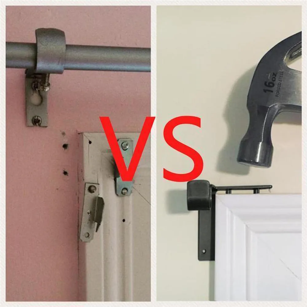 1 Pair Curtain Rod Stand Recording Stands In The Window Frame Support High Quality New Home 2021 | Обустройство дома