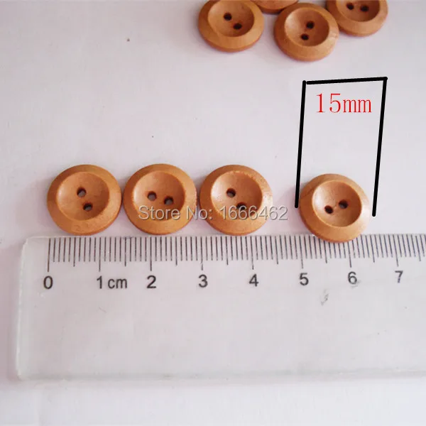 Оптовая продажа 100 шт. Кофе 2 отверстия узор круглые деревянные швейные пуговицы 15