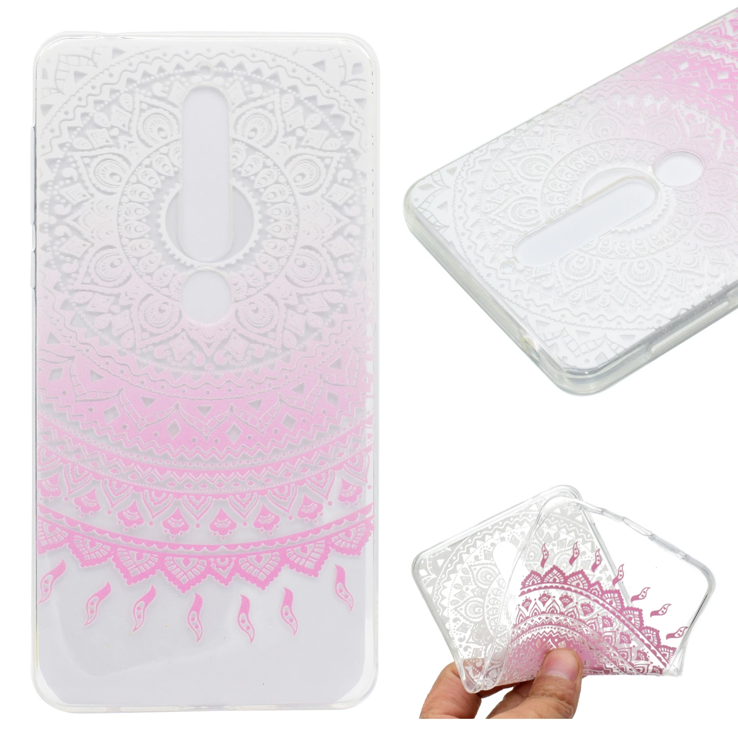 Luxury Marble Lace Flower Tower Case For Nokia 6 2018 Shockproof Silicone Soft Transparent TPU Cover sFor 7 Plus Capa |