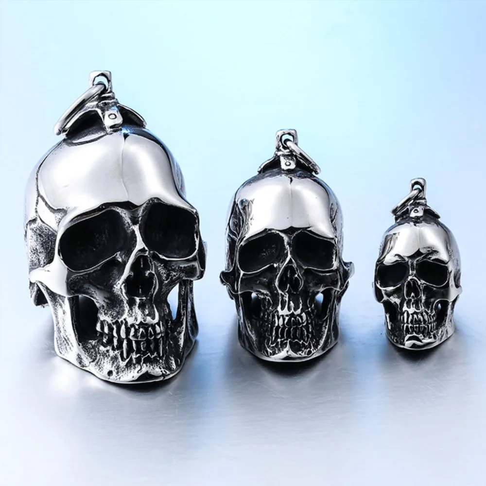 

hot sell new - Wholesale -hot >> 316L Stainless Steel Punk jewelry wholesale Europe titanium Skull Pendant exaggerated