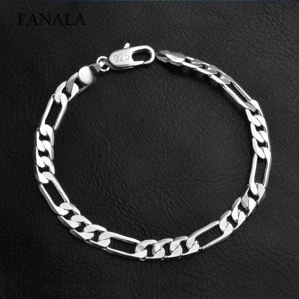 Men Women Vintage Style Silver Plated Chain Link Bracelets Party Jewelry 20cm | Украшения и аксессуары