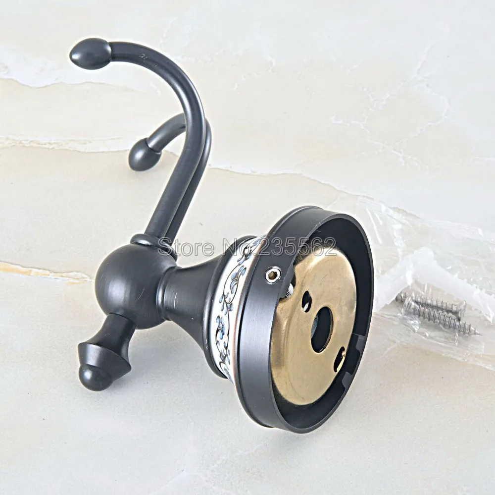 Черные латунные крючки для полотенец и пальто с масляным наматыванием настенный