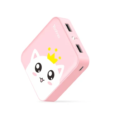 Pink Cat Yoobao 10000 мАч милый внешний аккумулятор для Xiaomi Redmi Mi внешний аккумулятор портативное зарядное устройство с бесплатным двойным USB выходом для телефона - Цвет: Pink Cat