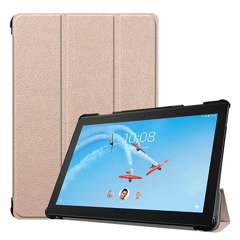 Умный чехол для lenovo Tab P10 TB-X705F 10,1, роскошный флип-чехол с магнитной подставкой, ультра тонкий деловой чехол для планшета - Цвет: Rose Gold