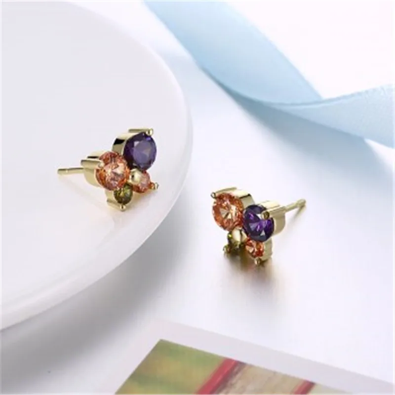 Серьги-гвоздики модные серьги золотистого цвета персональные ювелирные изделия