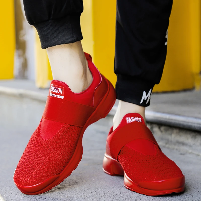 Кроссовки Weweya Мужские дышащие гибкая спортивная обувь черные красные большие