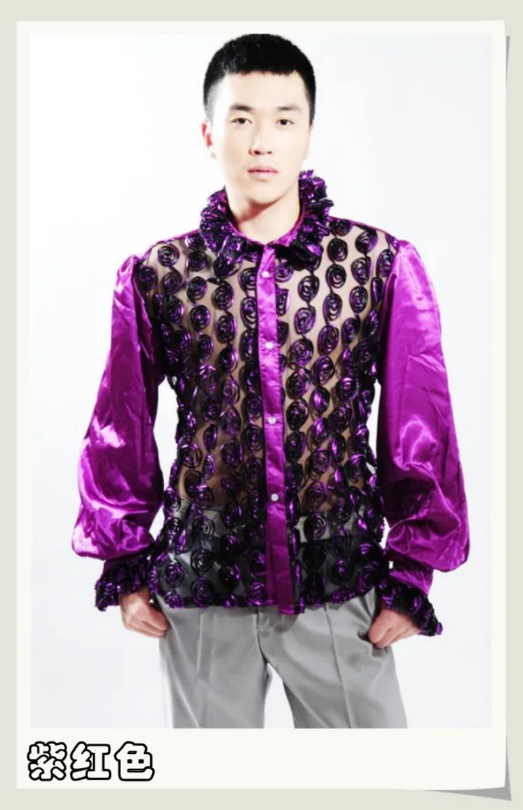 5 видов цветов Для мужчин рубашки выступления лепестки этап хор студия