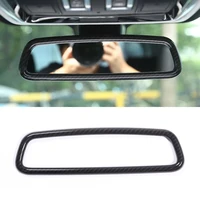 carbon fiber style plastic interior rearview mirror frame trim for land rover discovery 4 range rover sport evoque car accessory