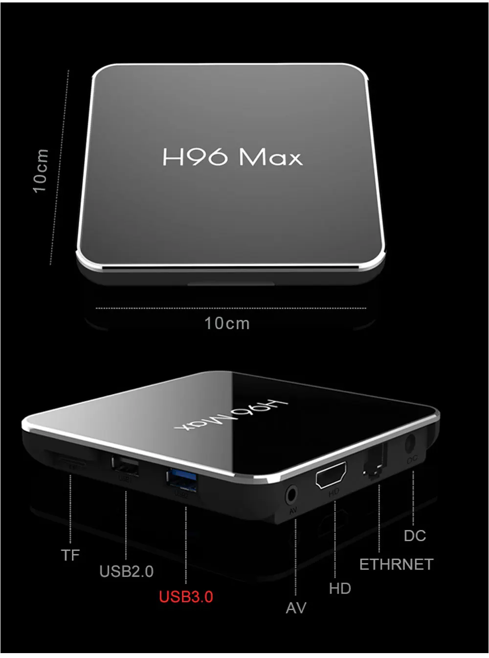 H96 Max X2 Amlogic S905X2 Восьмиядерный процессор 4 Гб ОЗУ 32 Гб ПЗУ Ip tv box Смарт ТВ приставка Android 8,1 ТВ приставка