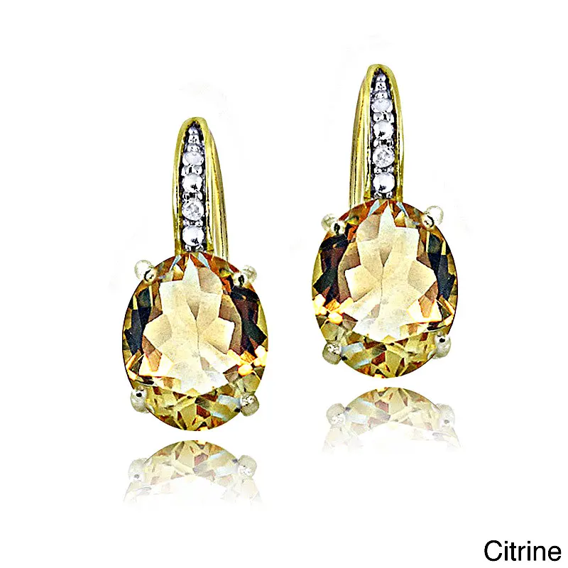 Bague Ringen Silver 925 Fashion Jewelry Oval Blue Red Purple Yellow Topaz Clip Earrings For Women Party Valentines Earring Gifts