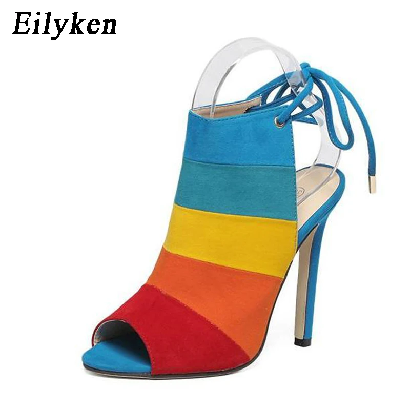Eilyken/лето 2021 г. Новые женские сандалии туфли лодочки с ремешком на щиколотке