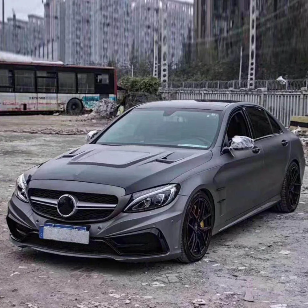 Для C43 AMG углеродного волокна передний капот двигателя накладка на для Mercedes Benz C