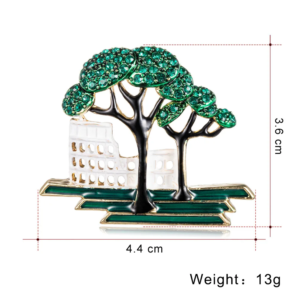tree1 Rinhoo, с рисунком в виде котиков, завод фруктовая брошь, эмалированный штифт металлический знак броши для Для женщин Модные украшения Винтаж золото свадебная брошь булавка - Окраска металла: tree1
