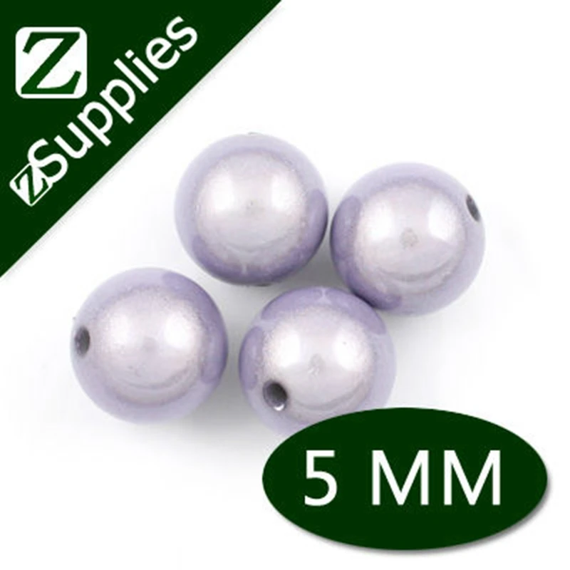 5 мм модные Лавандовые круглые чудесные Акриловые Бусины оптовая продажа