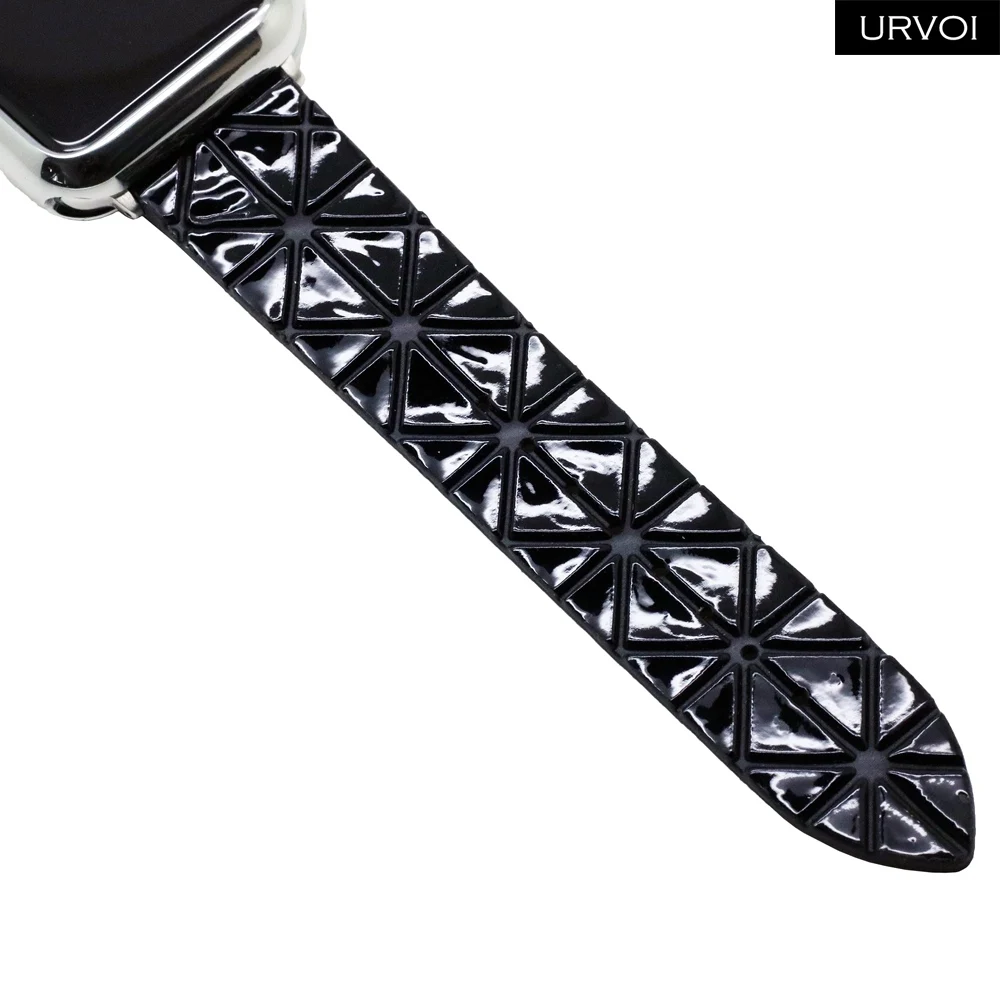 URVOI ремешок для apple watch серии 4 3 2 1 Искусственная кожа ремешок для iwatch ремень геометрическим узором современный дизайн 38/ 40/42/44 мм