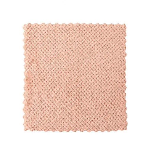Pink Домашняя кухня с многофункциональной чистящей тряпкой для очистки пятен антипригарное масло кораллового бархата подвесные полотенца для рук кухонная посуда - Цвет: Pink