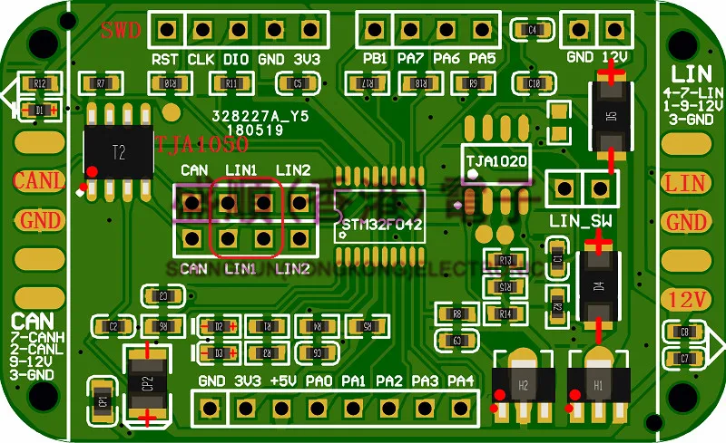 LIN Новая плата master-slave демо LIN/CAN STM32F042F4P6 F6P6 | Электронные компоненты и