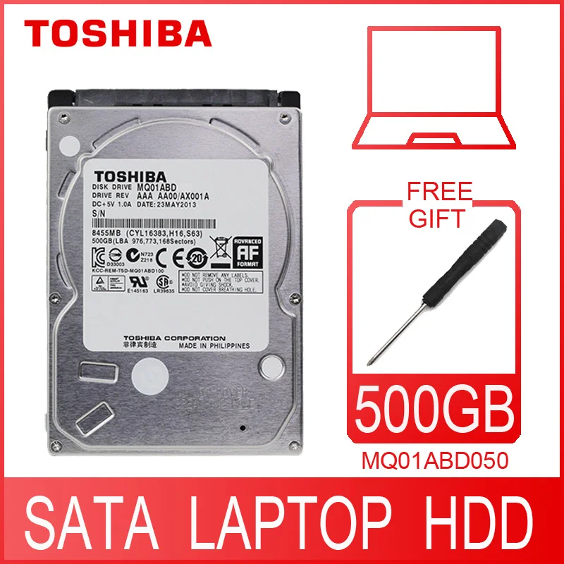 Внутренний жесткий диск TOSHIBA для ноутбука 500 Гб г HDD 2 5 дюйма 5400 об/мин 8 м SATA MQ01ABD050