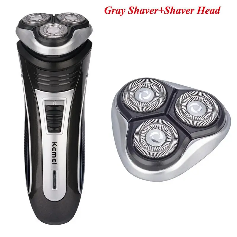 Gray Shaver And Head 3D плавающая головка перезаряжаемая электробритва с тройным лезвием Barbeador для мужчин триммер для бороды Триммер для лица ушей Триммер для носа машинка для стрижки волос тример - Цвет: Gray Shaver And Head