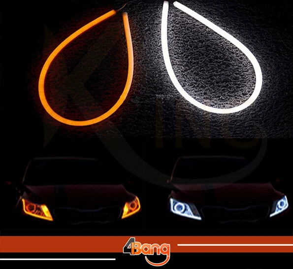 2x60 см гибкий светодиодный светильник для Lexus LS430 LS460 LS600h LX470 LX570 RX330 со слезоточивой полосой Стильный автомобильный головной светильник Янтарный/белый