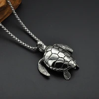 punk gothic stainless steel animal sea turtles tortoise pendant necklaces for men jewelry
