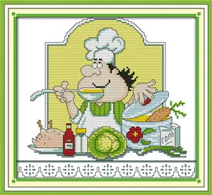 Бесплатный лоскутный Вышивка крестом Humor Chef DIY рукоделие 11CT DMC Счетный Набор для вышивки крестиком для вышивки спицами рукоделие - Цвет: 11CT Precise Printed