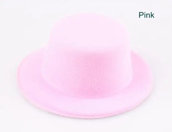 12 шт./лот 17 см черная курица вечерние Мини Top Hat волос чародей База DIY Мини шляпа дети показывают hat свадебные церкви случаю - Цвет: Розовый