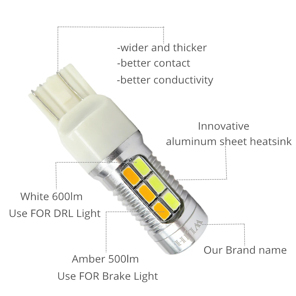 WLJH 2x автомобиль 7440 7443 светодиодный T20 W21W 5630SMD горки стайлинга автомобилей авто