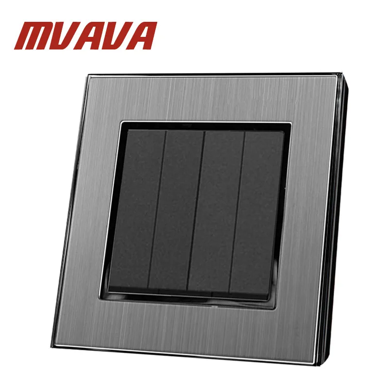MVAVA 4 банды 1 способ 16A AC 110 250 В стандарт ЕС и Великобритании матовый серебристый