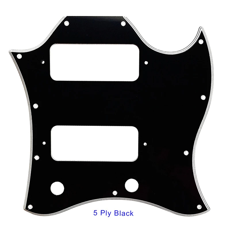 5 Ply black Pleroo гитарные части накладки для Gibson standard SG полное лицо царапины пластины Route P90 звукосниматели лучшая защита для гитары ra - Цвет: 5 Ply black