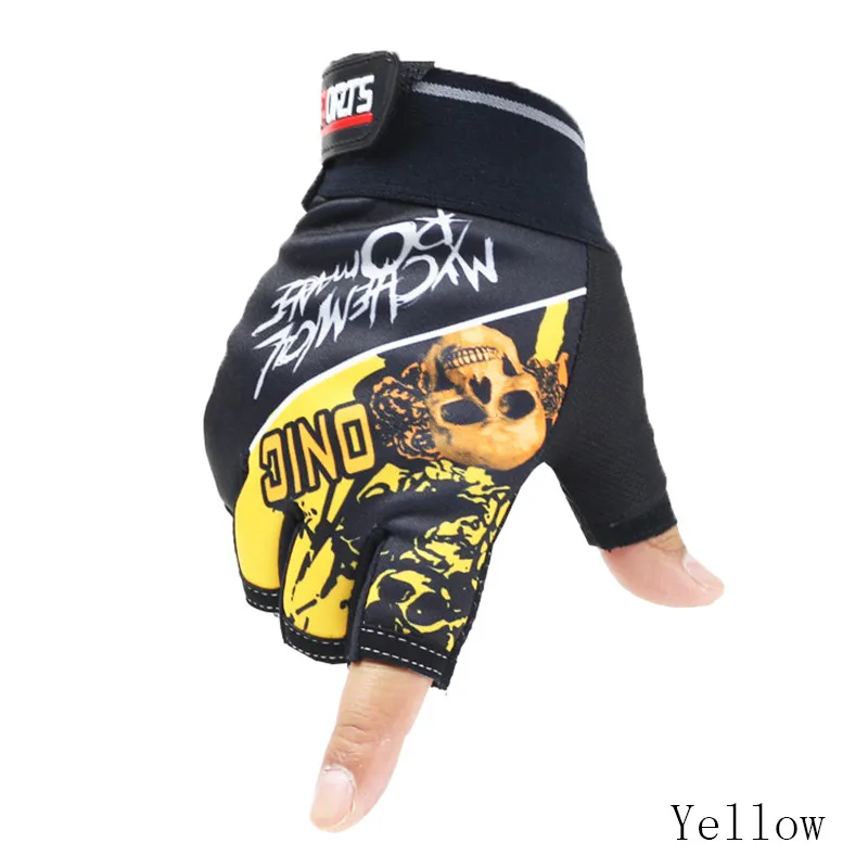 Мужские тактические перчатки с полупальцами Нескользящие узором волка для