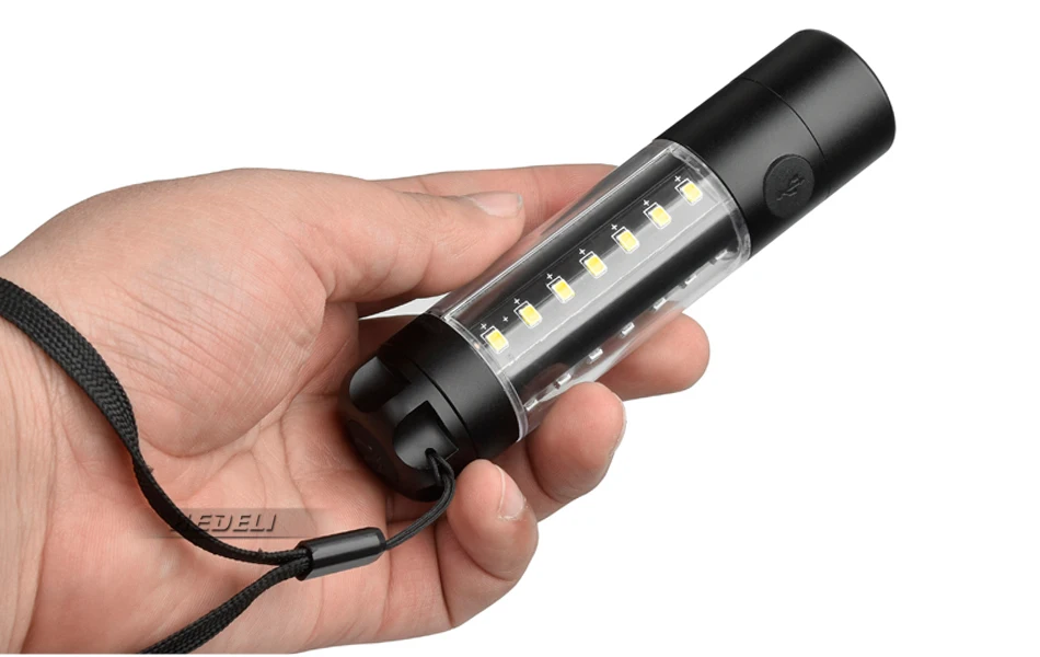28led мини COB вспышка Предупреждение Ультрафиолетовый фонарь 18650 Ручка Свет usb зарядка батареи водонепроницаемая лампа для кемпинга torche