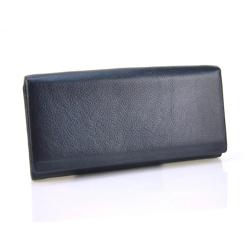 Классический длинный клатч из натуральной кожи двойной кошелек для мобильного