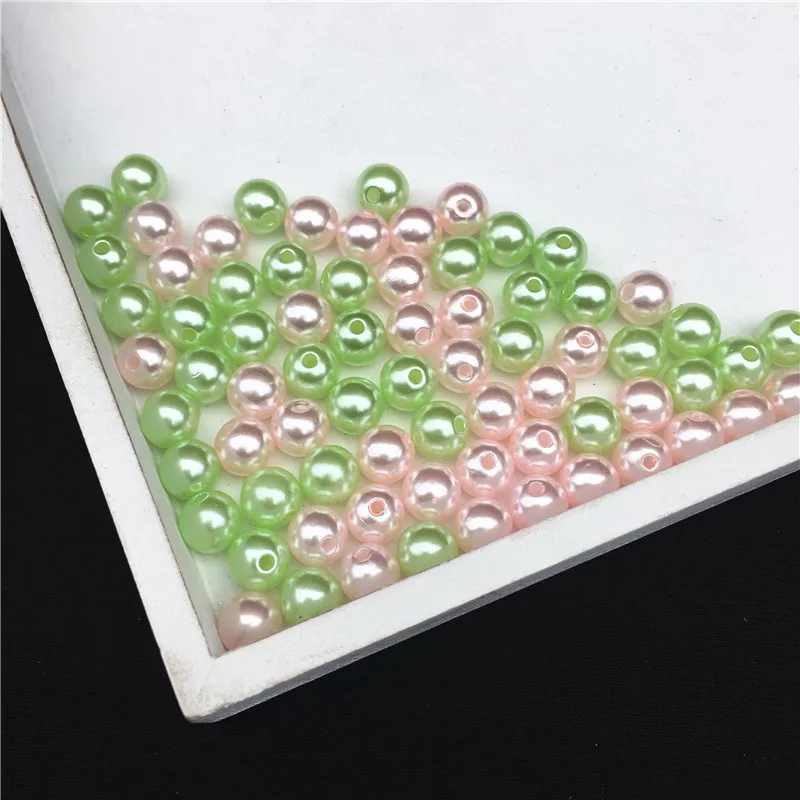 Pink Green 36-500 штук 3/4/5/6/8 мм Цвет Прямые рваные имитация жемчуга DIY ручной работы из бисера бусины Материал для колье и сумки аксессуары - Цвет: Pink Green