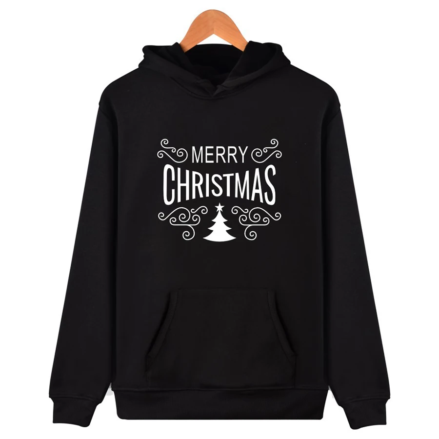 Для женщин S Толстовка кофты с капюшоном Пуловеры для Merry Рождество Толстовки