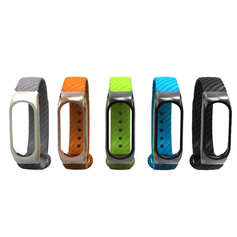 Силиконовый ремешок из углеродного волокна для Xiaomi Mi Band 2 сменный браслета