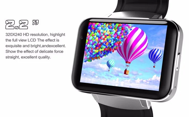 Смарт-часы Android 5,1 MTK6572A DM98 2," дисплей 320*240 светодиодный двухъядерный 1,2G 900Mah камера wifi 3g QQ gps приложение для смартфонов