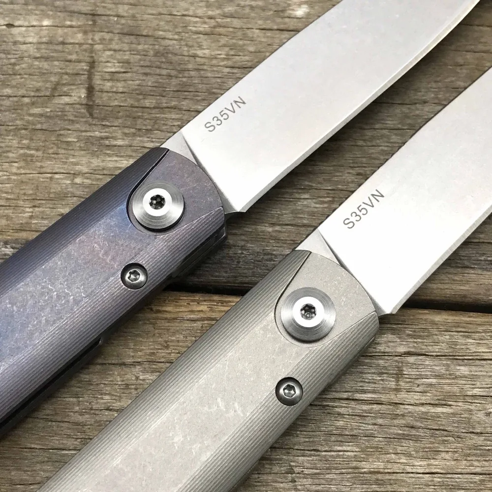 LDT Zebra MS2 Folding Knife S35VN Blade Titanium TC4 Handle Knives Ceramic Ball Bearing Tactical Survival Camping Knife EDC Tool