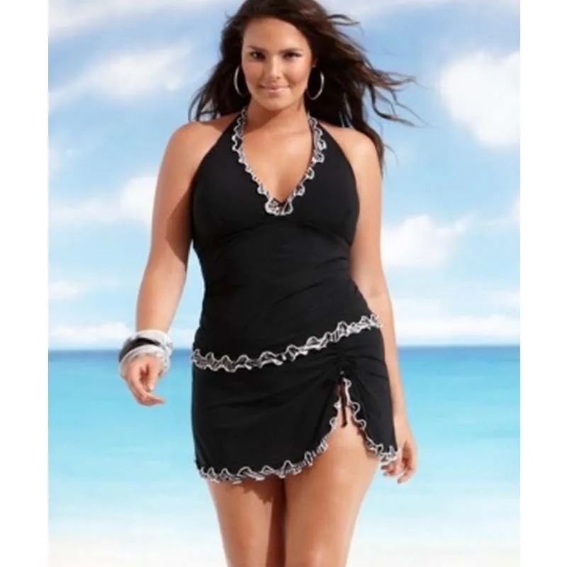 Купальник цельный костюм с высокой талией Пуш Ап купальный плюс размер бикини