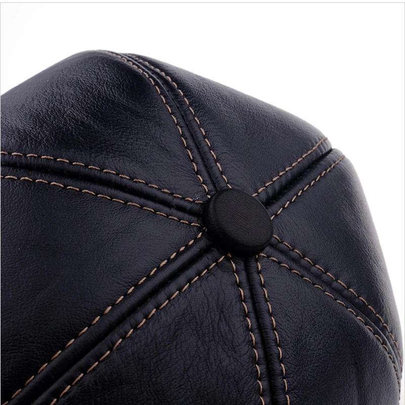 

Svadilfari Wholesale New 2018 Winter 100% Genuine Leather Hats For Men Women Ears High Quality Sheepskin Baseball Caps Novelty