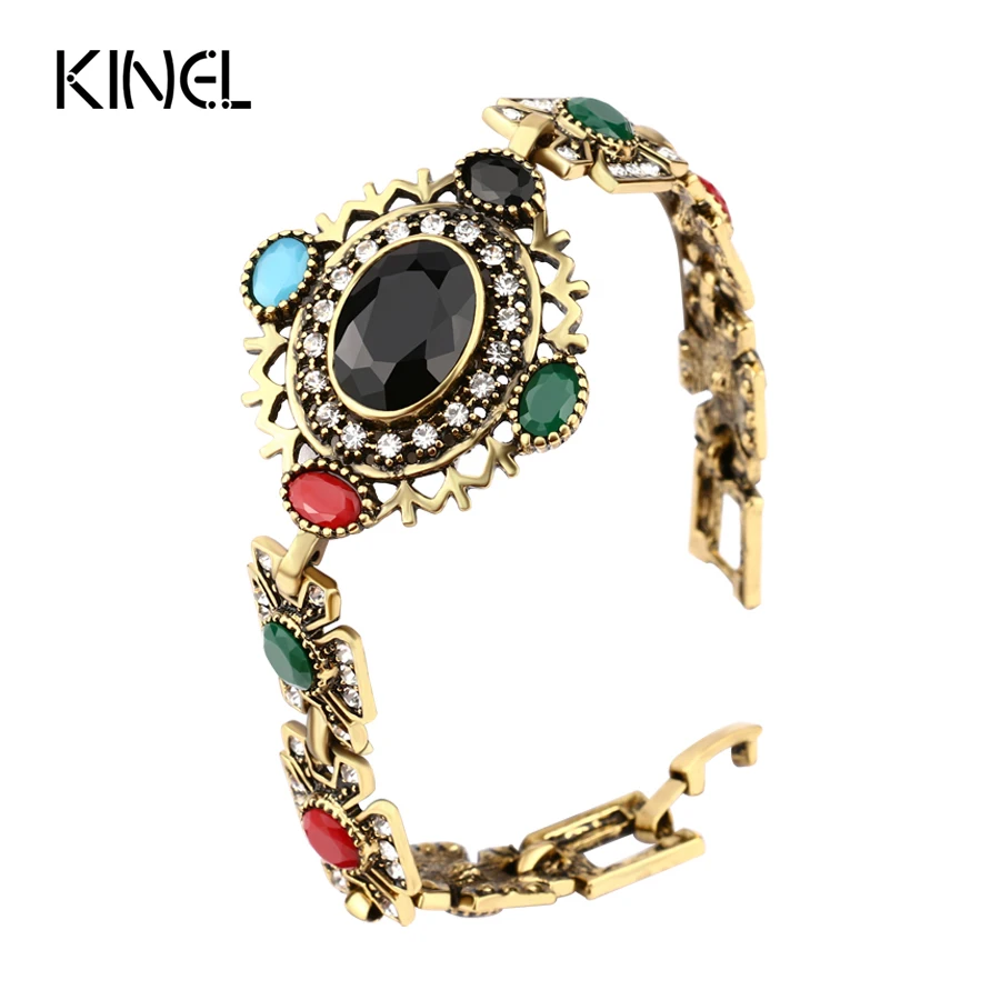 Уникальные индийские ювелирные изделия богемный браслет золотой цвет мозаика