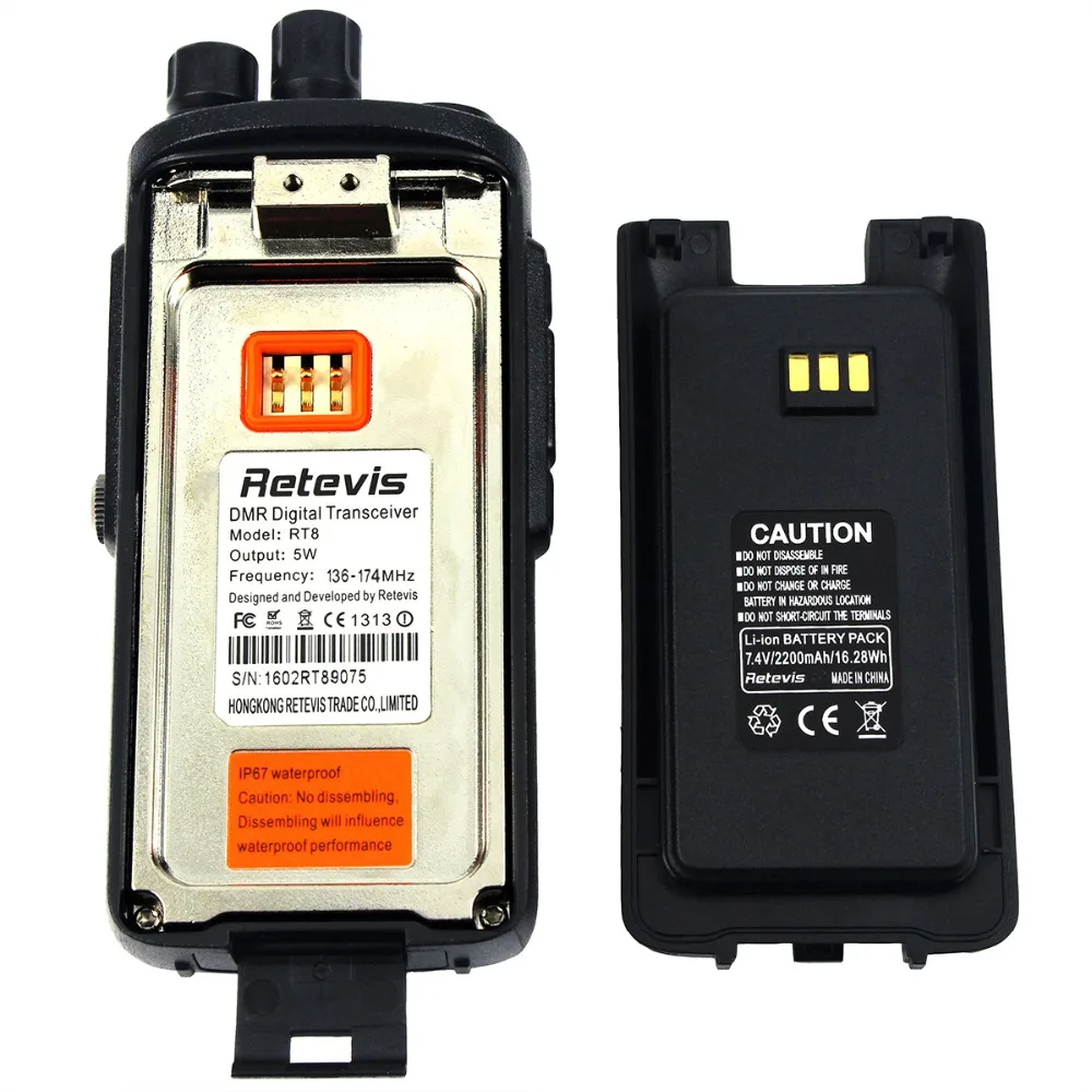 DMR радио цифровая рация Retevis RT8 IP67 водонепроницаемый UHF 400 480 МГц 5 Вт любительский