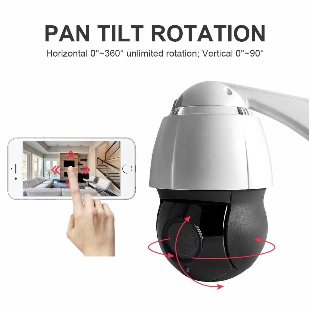 Stardot 4MP Мини Водонепроницаемая PTZ IP камера наружная скоростная купольная 18x зум 120