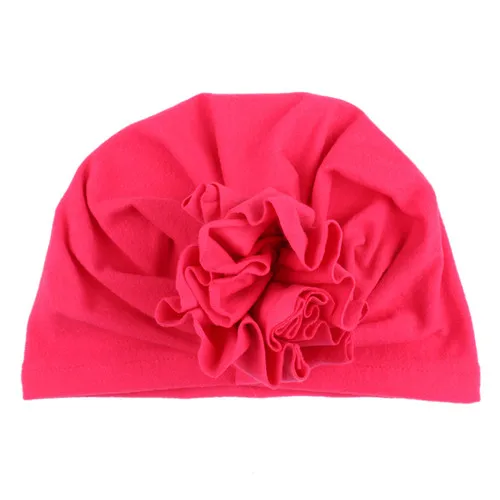 Rose Red Новое модное платье с цветочным узором шапочка для новорожденного, для малыша с эластичной резинкой детская чалма Шапки, для девочек 10 лет, Цвета Хлопок Младенческая шапочка Кепки 1 предмет - Цвет: Rose Red