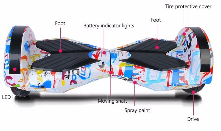 8 дюймов электрический скутер Bluetooth Hover доска два колеса балансируя Скутер электрический одноколесном велосипеде ХОВЕРБОРДА 8 дюймов свет